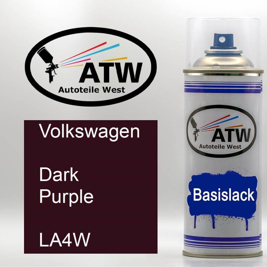 Volkswagen, Dark Purple, LA4W: 400ml Sprühdose, von ATW Autoteile West.